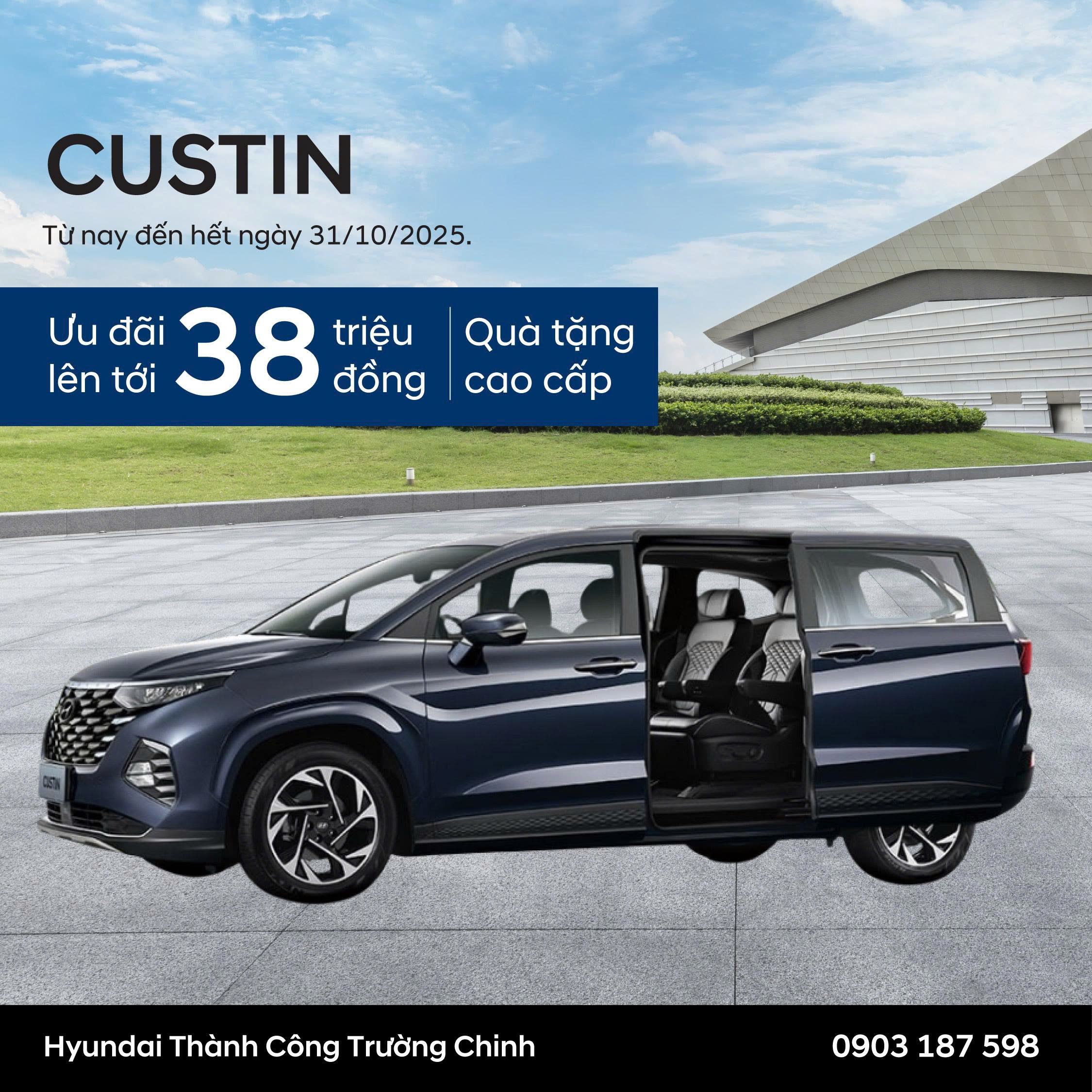 giá xe Hyundai Custin 2025 ưu đãi 38 triệu đồng tại Hyundai Thành Công Trường Chinh
